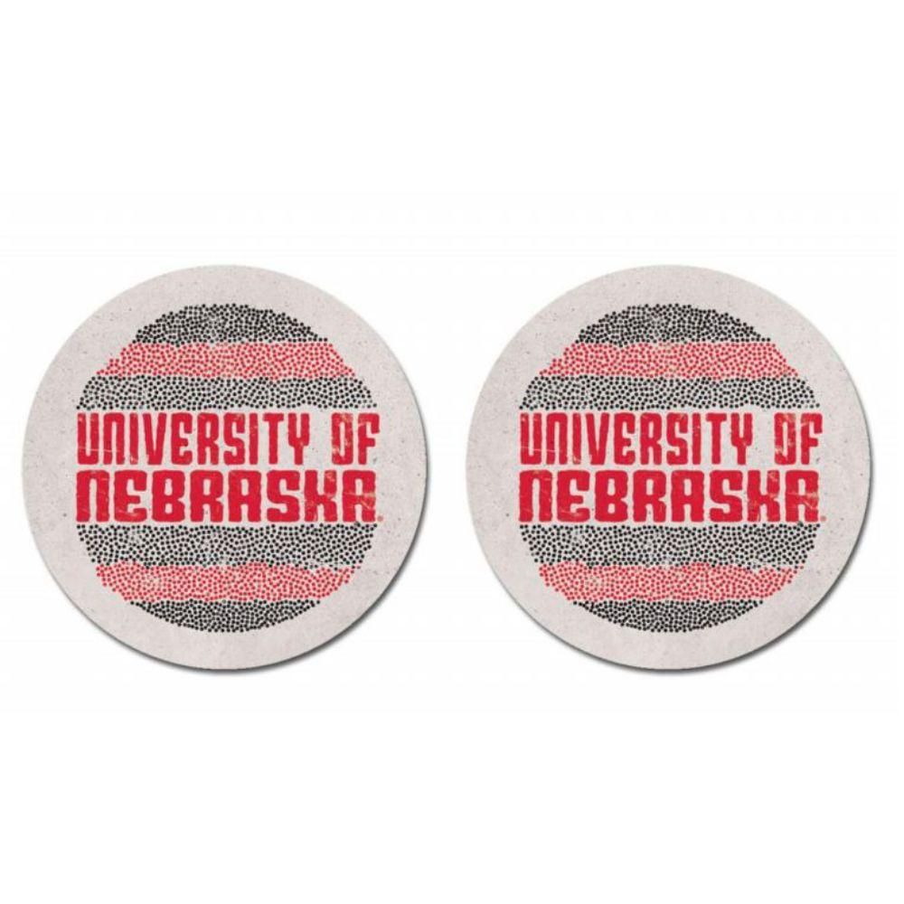  Huskers | Nebraska Epicenter Circle 2- Pack Car Coasters | Alumni Hall