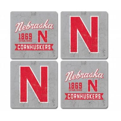  Huskers | Nebraska Midnight Fly 4- Pack Coasters | Alumni Hall