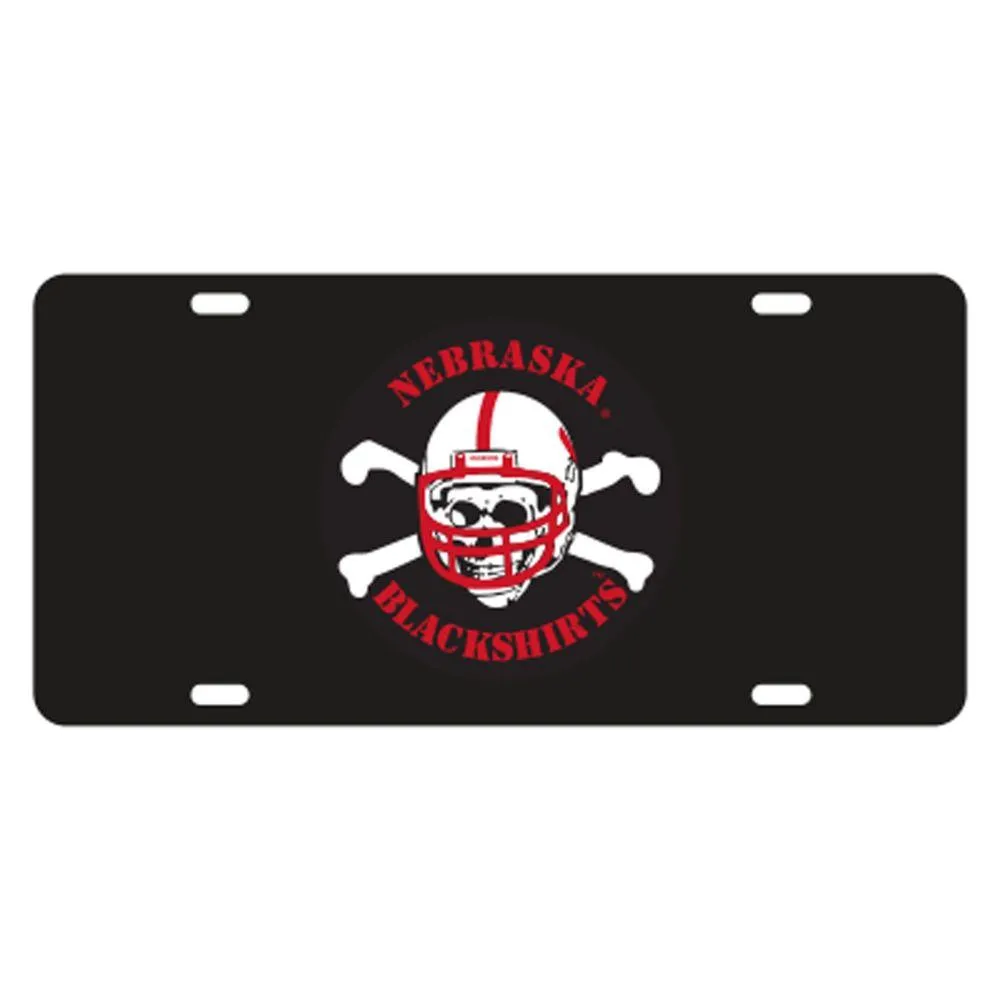  Huskers | Nebraska Blackshirt Logo License Plate | Alumni Hall