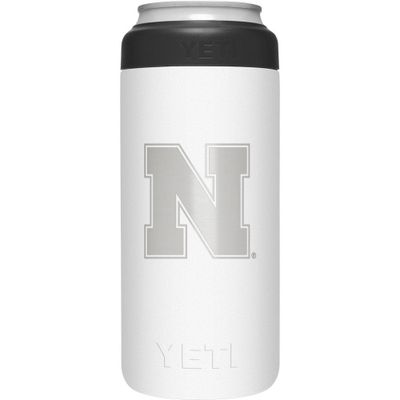 Nebraska Yeti White N Logo Slim Colster