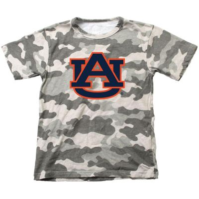 Aub | Auburn Wes & Amp ; Willy Youth Camo Logo Tee Alumni Hall