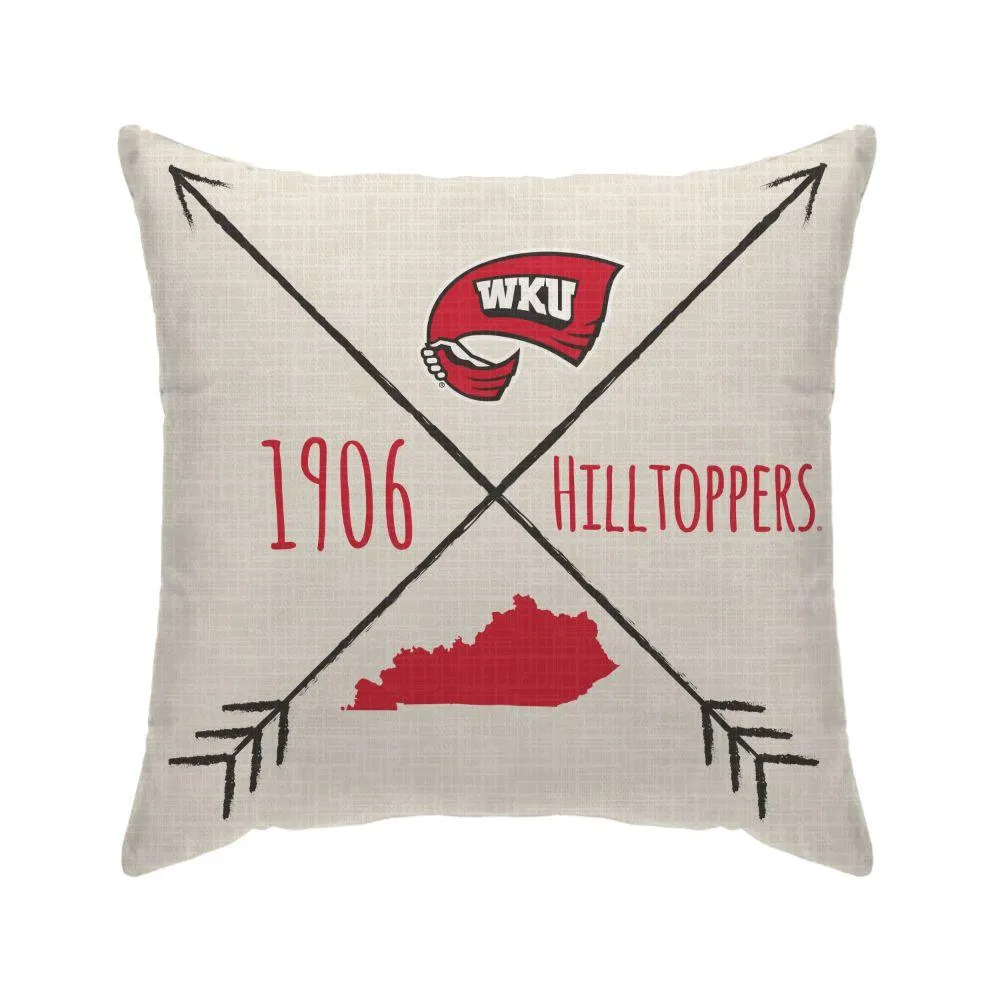  Wku | Western Kentucky Cross Arrow Decor Pillow | Alumni Hall