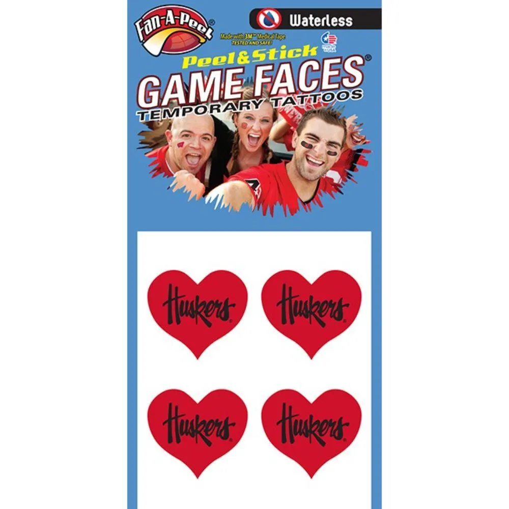 Nebraska Heart Waterless Face Tattoos