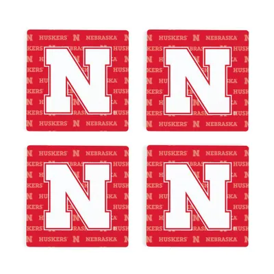  Huskers | Nebraska 4pk Primary Repeat Logo Coasters | Alumni Hall