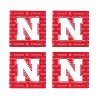  Huskers | Nebraska 4pk Primary Repeat Logo Coasters | Alumni Hall