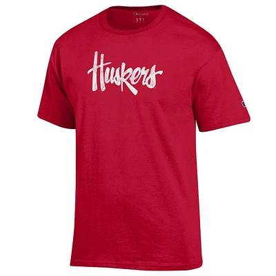 Nebraska Champion Men's Script Huskers Short Sleeve Tee