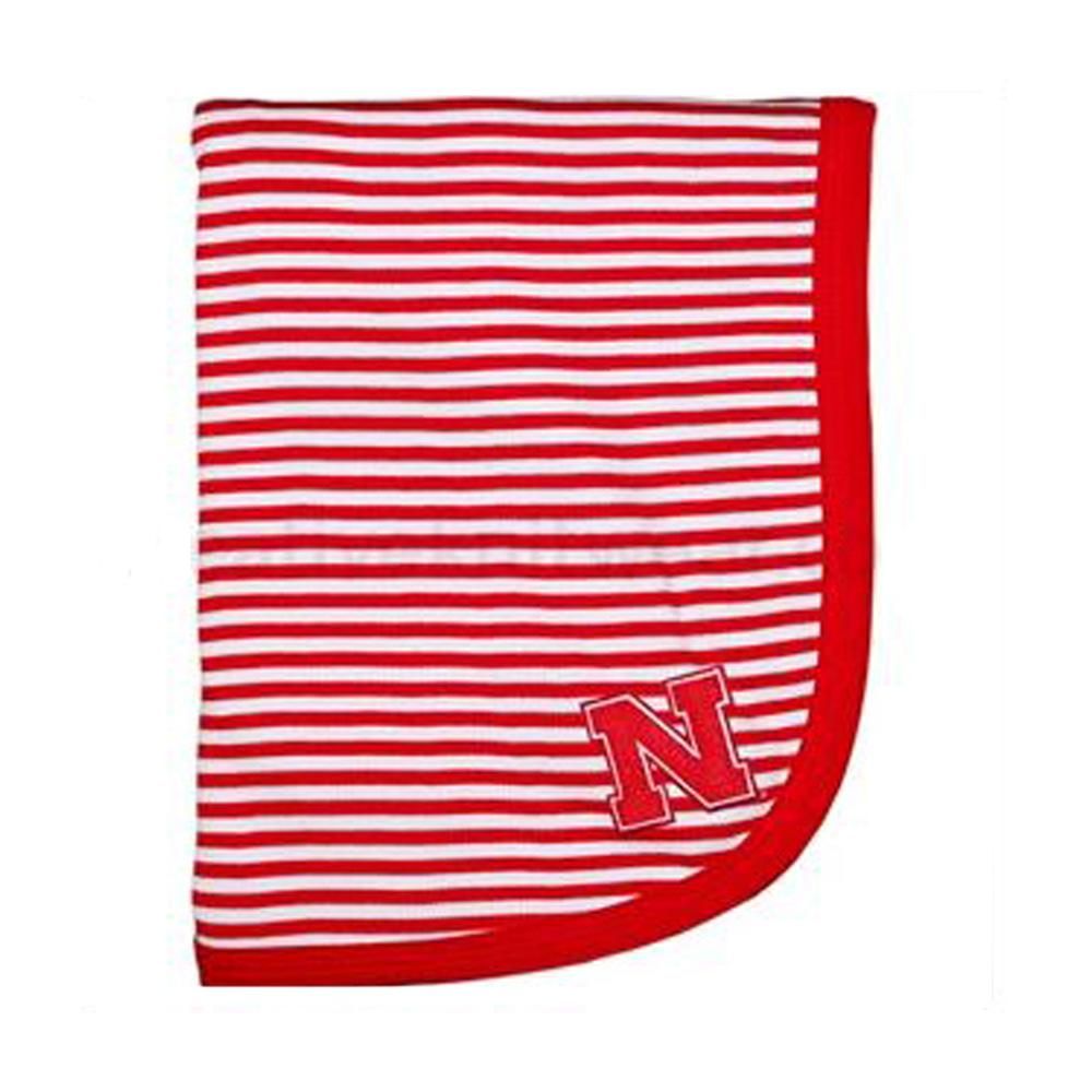 Nebraska Striped Knit Baby Blanket