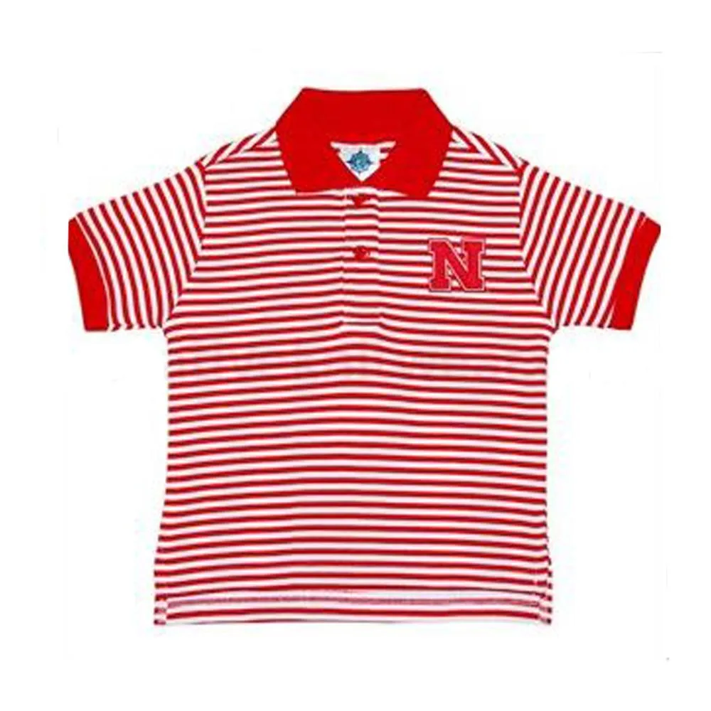 Huskers | Nebraska Toddler Striped Polo Shirt Alumni Hall