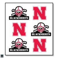  Huskers | Nebraska 6 Pack N/Blackshirts Logo Sticker Sheet | Alumni Hall