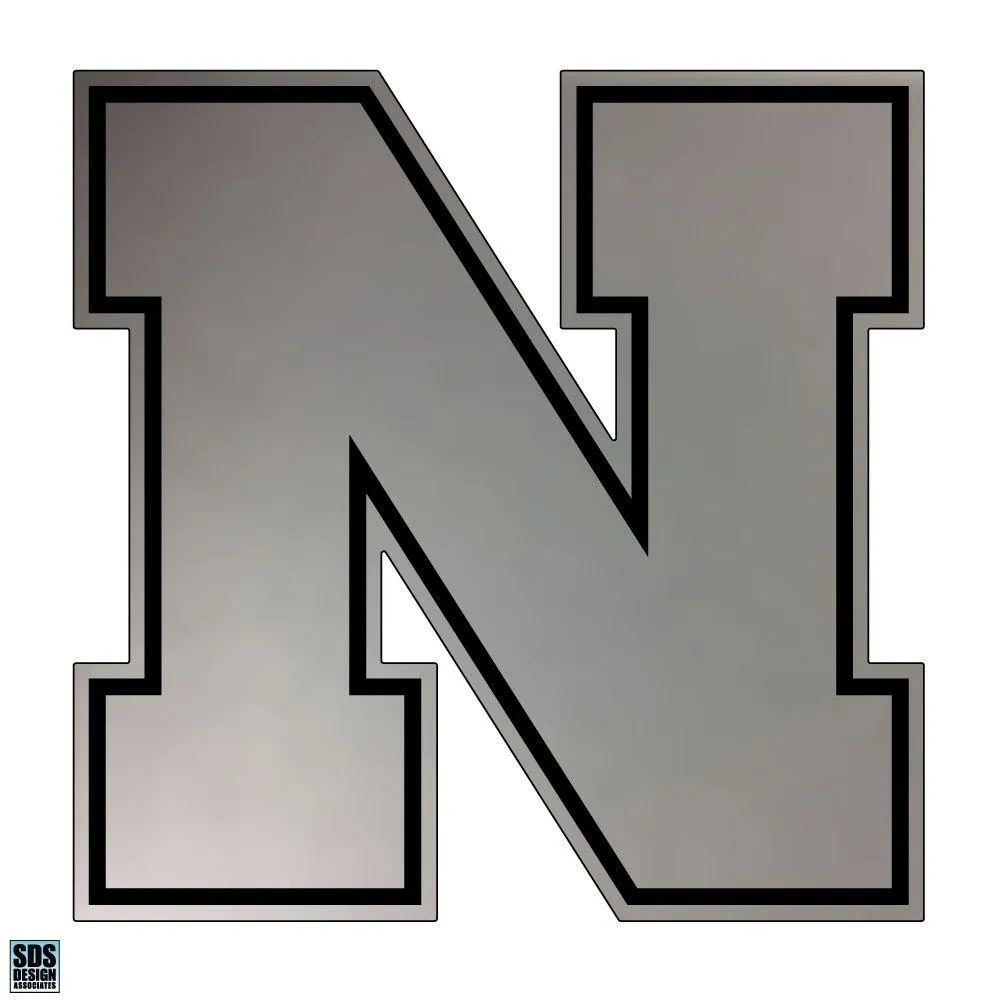 Huskers | Nebraska In Chrome N Logo Decal | Alumni Hall