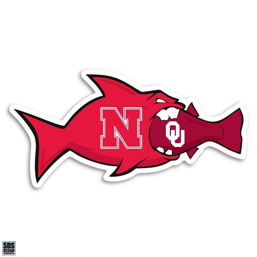  Huskers | Nebraska 3 In Neb Vs Ou Fish Decal | Alumni Hall