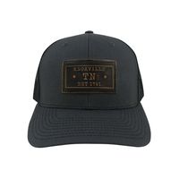  Ah | Knoxville Zeppro Leather Rectangle Patch Adjustable Hat - Charcoal | Alumni Hall