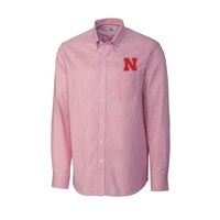 Huskers | Nebraska Cutter & Amp ; Buck Men's Tattersall Woven Dress Shirt Alumni Hall