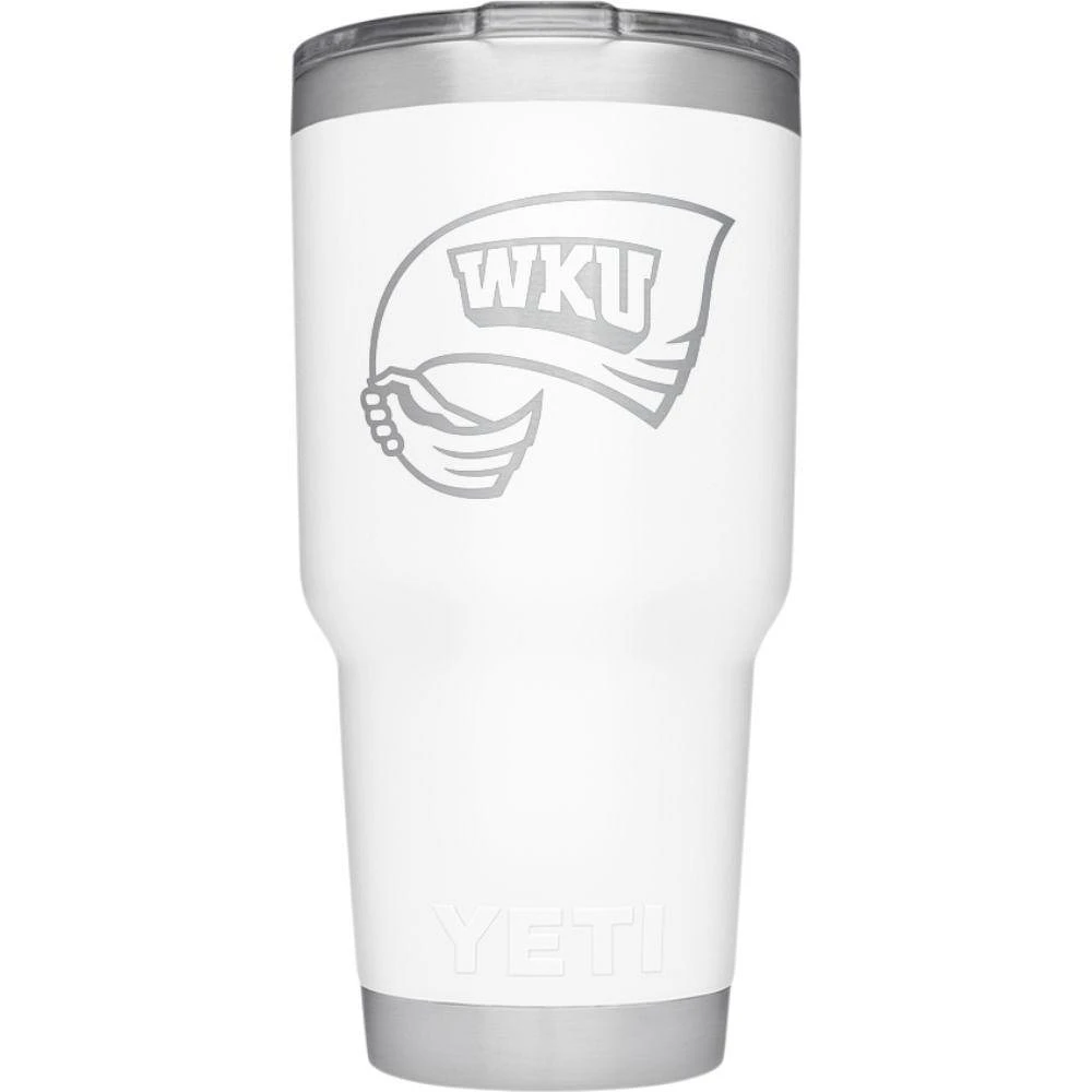 Western Kentucky Yeti 30 Oz White Powder Coated Rambler