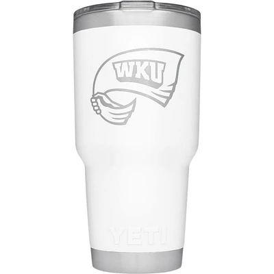 Western Kentucky Yeti 30 Oz White Powder Coated Rambler