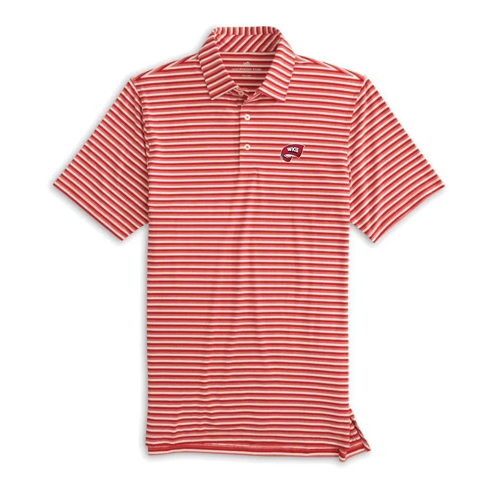 Wku | Western Kentucky Southern Tide Ryder Stripe Performance Polo Alumni Hall