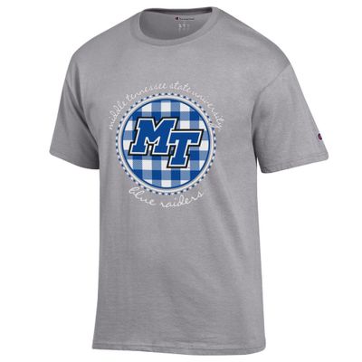 Mtsu | Champion Women's Gingham Script Tee Alumni Hall