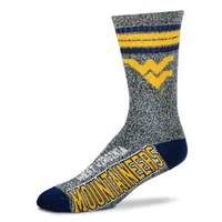  Wvu | West Virginia 4- Stripe Marbled Deuce Sock | Alumni Hall