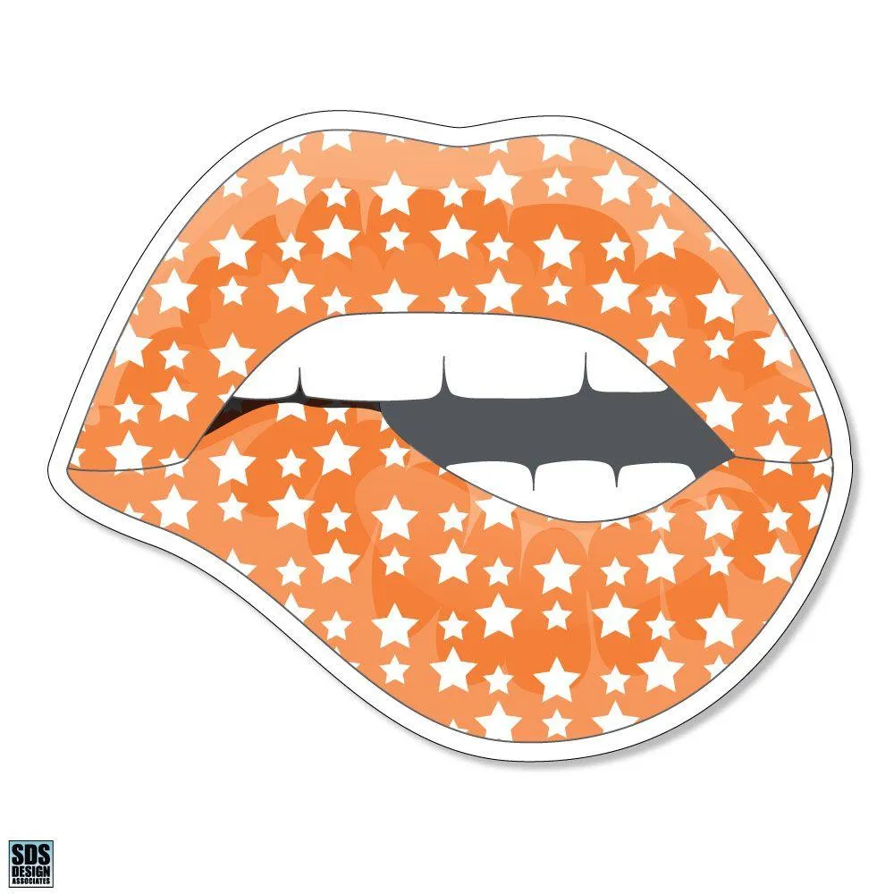  Ah | Seasons Design Orange And White Star Lips 3  Decal | Alumni Hall