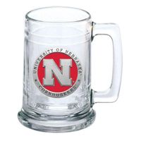  Huskers | Nebraska Heritage Pewter Red Emblem Stern Glass | Alumni Hall