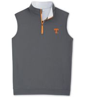 Tennessee Peter Millar Galway 1/4 Zip Vest - Orange Zipper