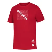 Huskers | Nebraska Adidas Youth Amplifier Diagonal Logo Short Sleeve Tee Alumni Hall