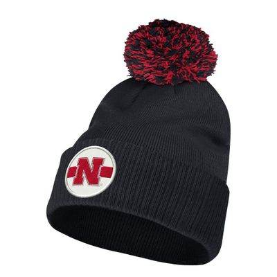  Huskers | Nebraska Adidas Stadium Cuff Patch Pom Beanie | Alumni Hall