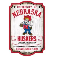  Huskers | Nebraska Wincraft Vault Herbie Wood Sign | Alumni Hall