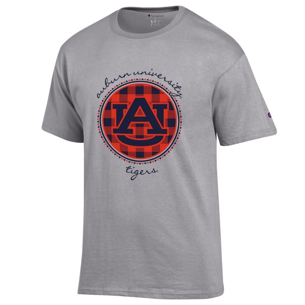 Aub | Auburn Champion Women's Script Gingham Tee Alumni Hall