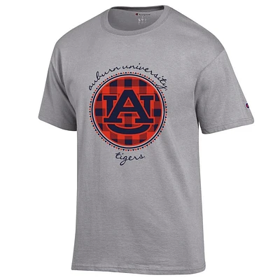 Auburn Champion Women's Script Gingham Tee