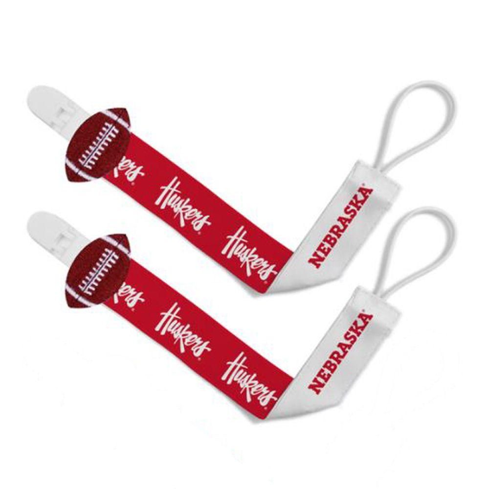  Huskers | Nebraska 2 Pack Pacifier Clip Set | Alumni Hall