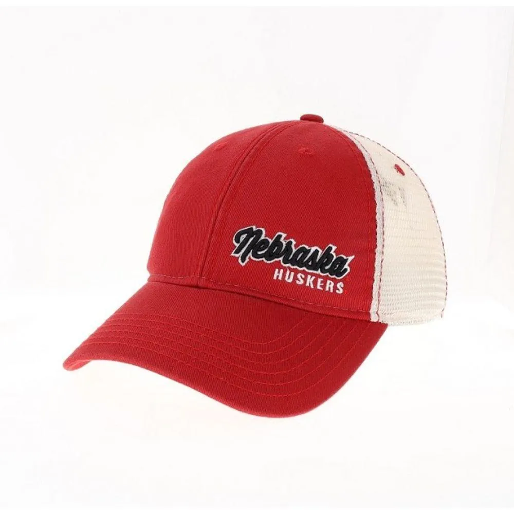  Huskers | Nebraska Legacy Women's Script Left Hit Trucker Hat | Alumni Hall