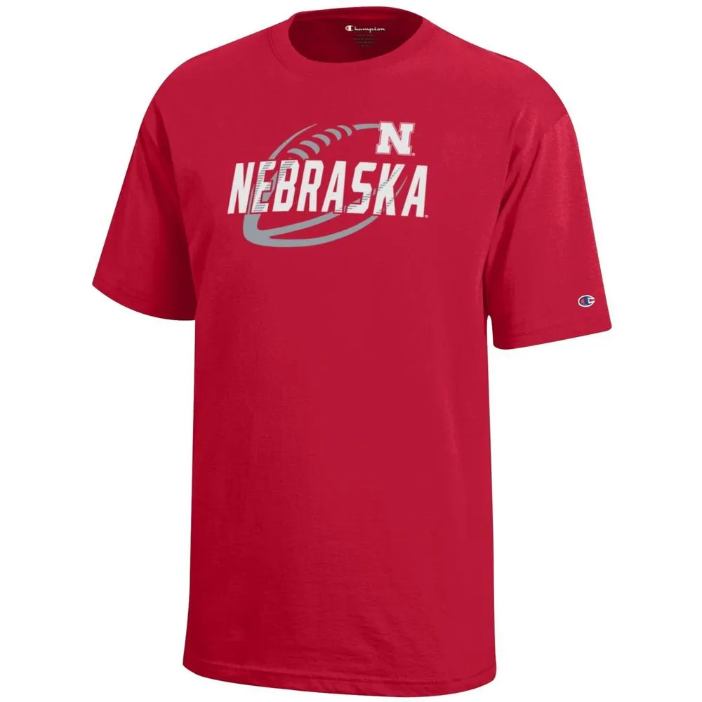 Huskers | Nebraska Champion Youth Diagonal Football Tee Alumni Hall