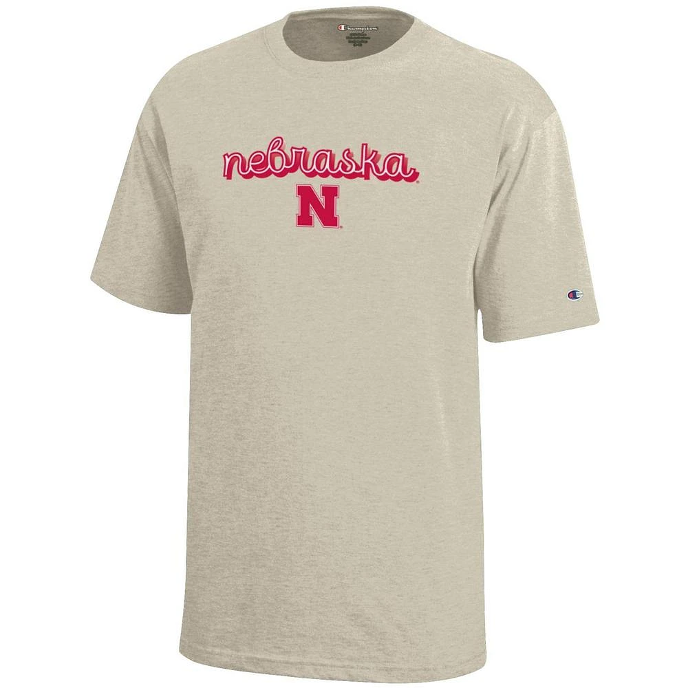 Nebraska Champion YOUTH Girly Script Tee