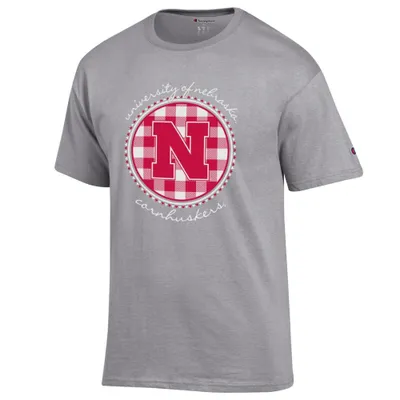 Huskers | Nebraska Champion Women's Script Gingham Tee Alumni Hall