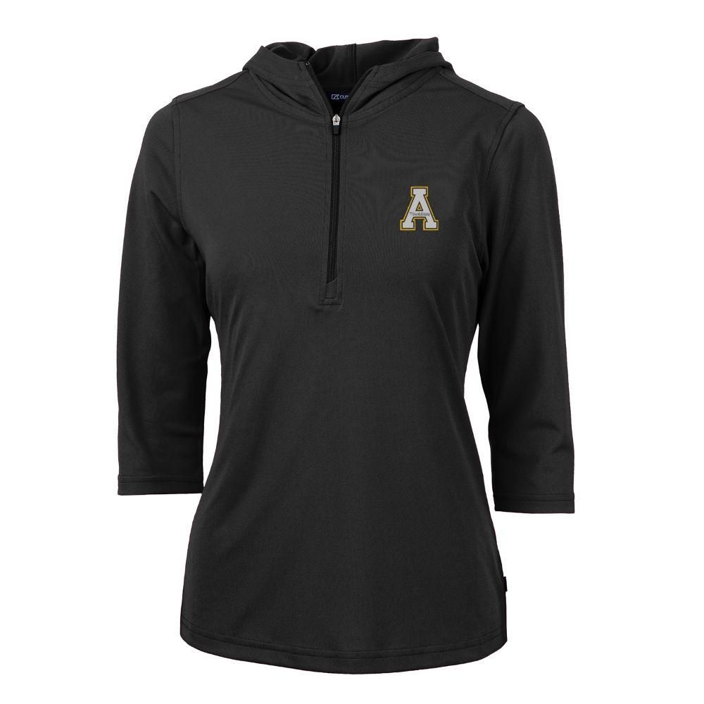 App | Appalachian State Cutter & Amp ; Buck Virtue Ecopique Half Zip Hoodie Alumni Hall