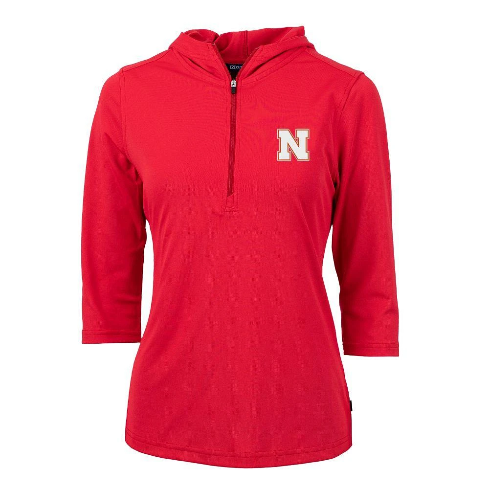 Nebraska Cutter & Buck Virtue Ecopique Half Zip Hoodie