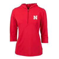 Nebraska Cutter & Buck Virtue Ecopique Half Zip Hoodie