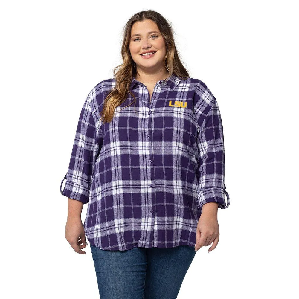 Lsu | University Girl Boyfriend Plaid Shirt - Plus Alumni Hall