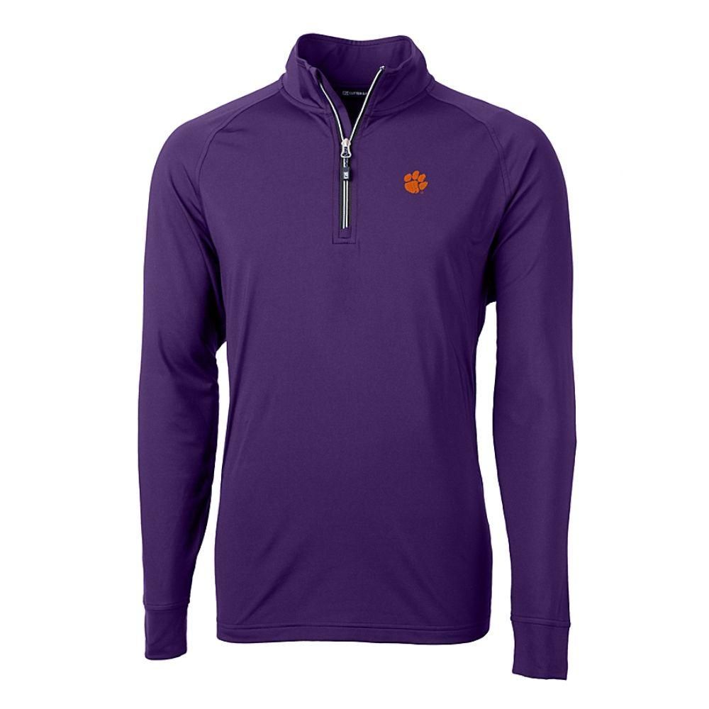 Tigers | Clemson Cutter And Buck Adapt Eco Knit 1/4 Zip Pullover Alumni Hall