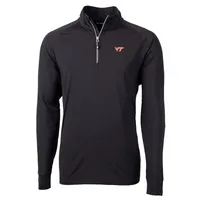 Hokies | Virginia Tech Cutter And Buck Adapt Eco Knit 1/4 Zip Pullover Alumni Hall