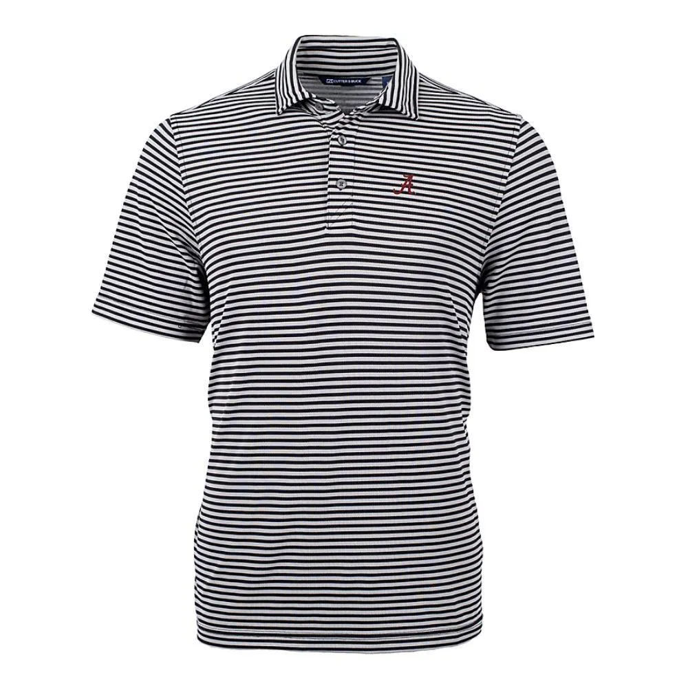 Bama | Alabama Cutter & Amp ; Buck Striped Virtue Eco Pique Polo Alumni Hall