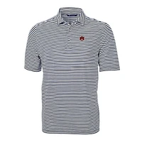 Auburn Cutter & Buck Striped Virtue Eco Pique Polo