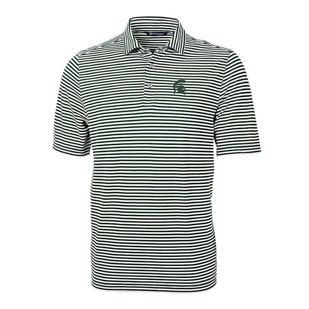 Spartans | Michigan State Cutter & Amp ; Buck Striped Virtue Eco Pique Polo Alumni Hall