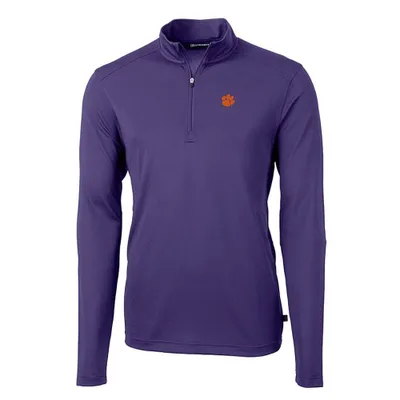 Tigers | Clemson Cutter & Amp ; Buck Virtue Eco Pique Quarter Zip Alumni Hall