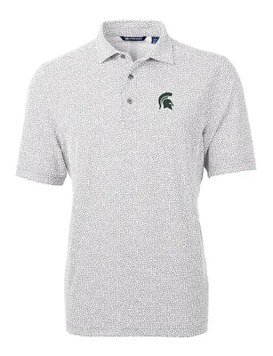 Spartans | Michigan State Cutter & Amp ; Buck Virtue Eco Pique Botanical Print Polo Alumni Hall