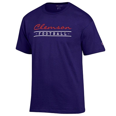 Clemson Champion Bar Script Football Tee