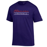 Clemson Champion Bar Script Football Tee