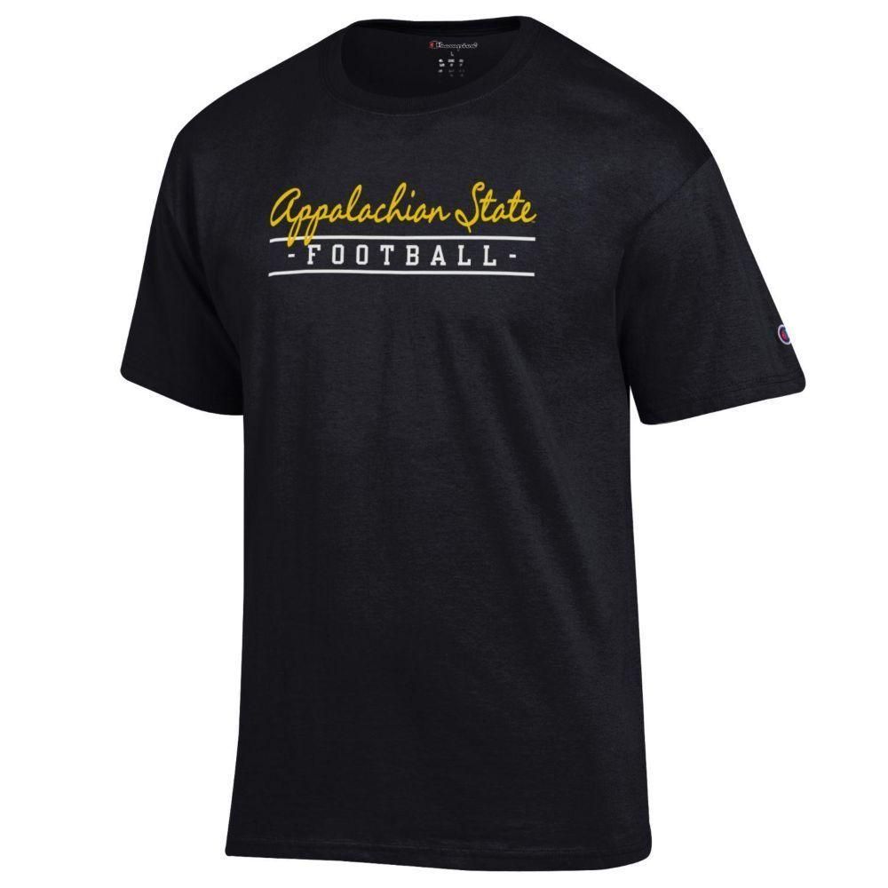 App | Appalachian State Champion Women's Script Bar Football Tee Alumni Hall