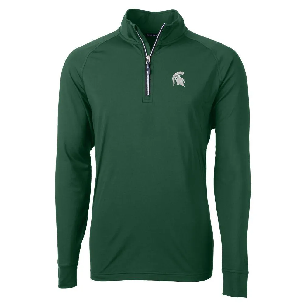 Spartans | Michigan State Cutter And Buck Adapt Eco Knit 1/4 Zip Pullover Alumni Hall